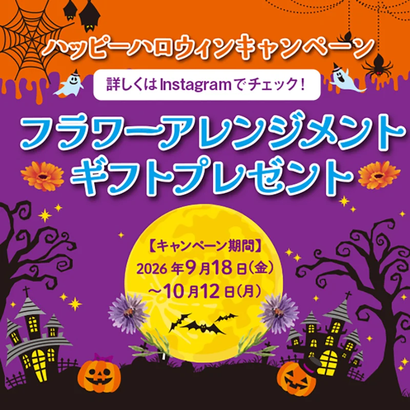 ハッピーハロウィンキャンペーン　フラワーアレンジメントギフトプレゼント